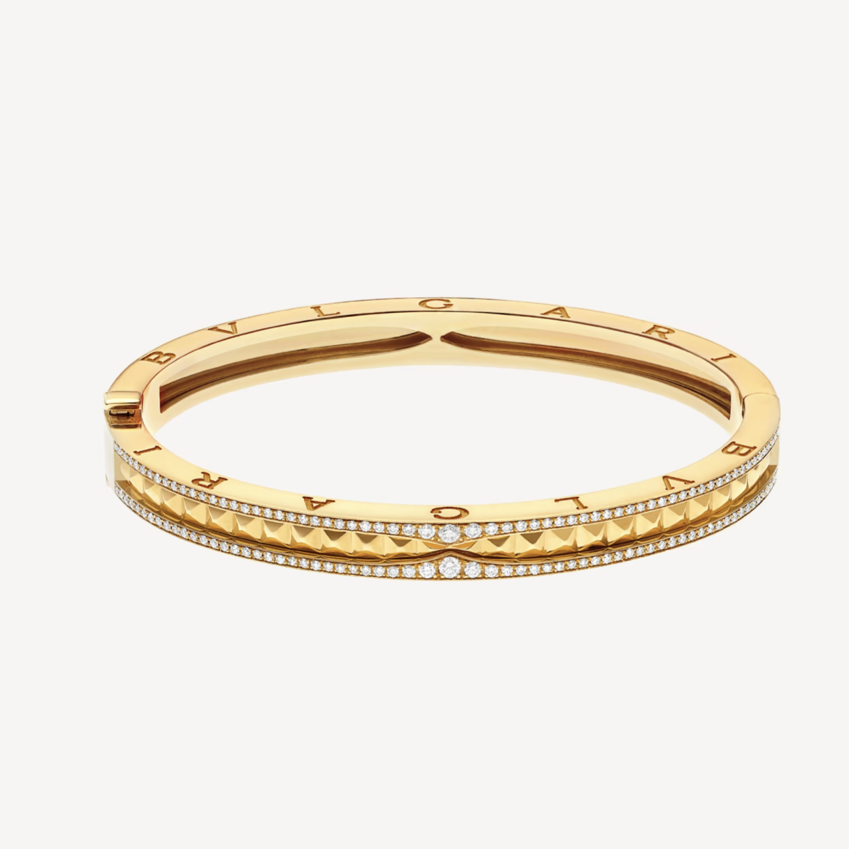 [✨ROSE✨]ZERO 1 SPIRAL AND PAVED DIAMOND GOLD BRACELET