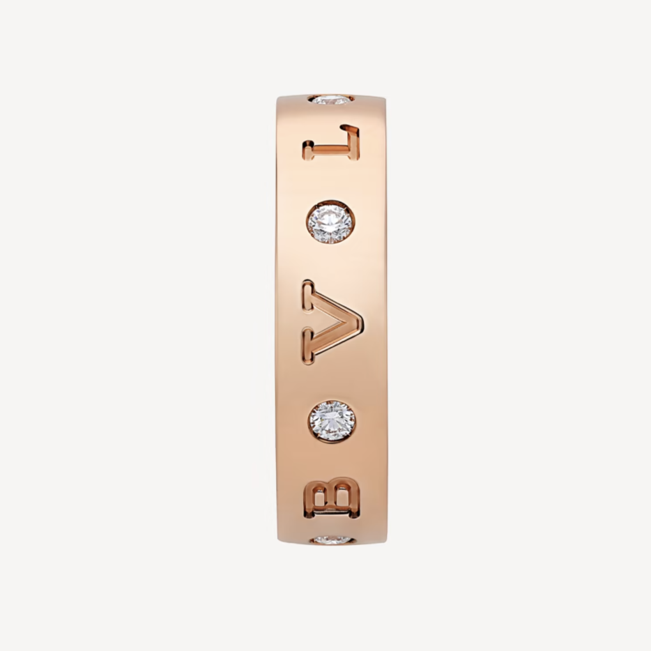 [✨ROSE✨]ZERO 1 ESSENTIAL PINK GOLD BAND WITH DIAMONDS RING