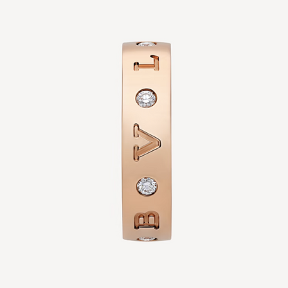 [✨ROSE✨]ZERO 1 ESSENTIAL PINK GOLD BAND WITH DIAMONDS RING