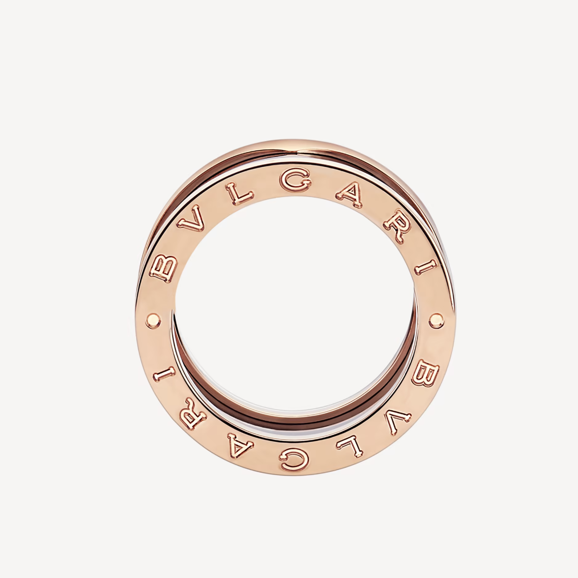 [✨ROSE✨]ZERO 1 FOUR-BAND LOOPS AND BLACK CERAMIC SPIRAL PINK GOLD RING