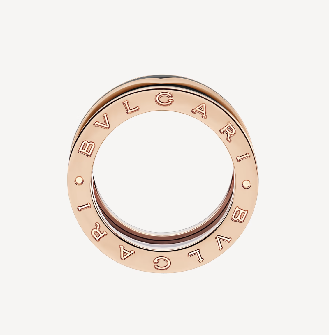 [✨ROSE✨]ZERO 1 TWO-BAND WITH MATTE BLACK CERAMIC PINK GOLD RING