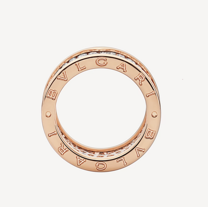 [✨ROSE✨]ZERO 1 WITH PAVED DIAMONDS ON THE SPIRAL RING