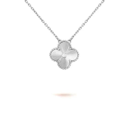 [✨ROSE✨]CLOVER  15MM DIAMOND LASER NECKLACE SILVER