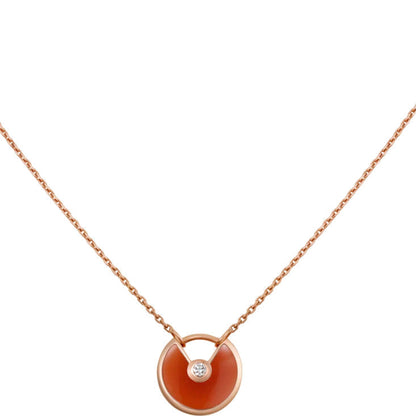[✨ROSE✨]AMULETTE GOLD CARNELIAN ONYX NECKLACE