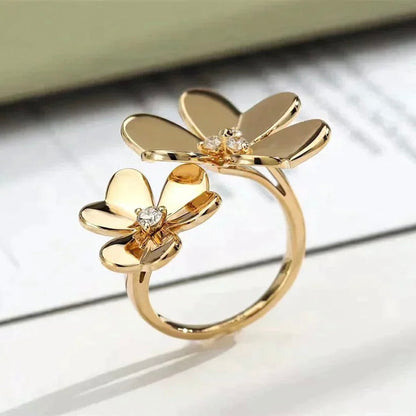 [✨ROSE✨]CLOVER COMOS GOLD DIAMOND RING