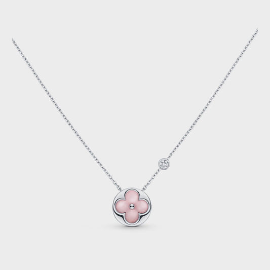 [✨ROSE✨]SUN MOTIF PINK MOP SILVER BRACELET