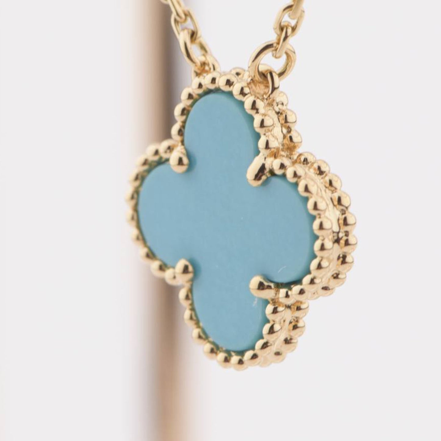 [✨ROSE✨]CLOVER 15MM VINTAGE TURQUOISE NECKLACE