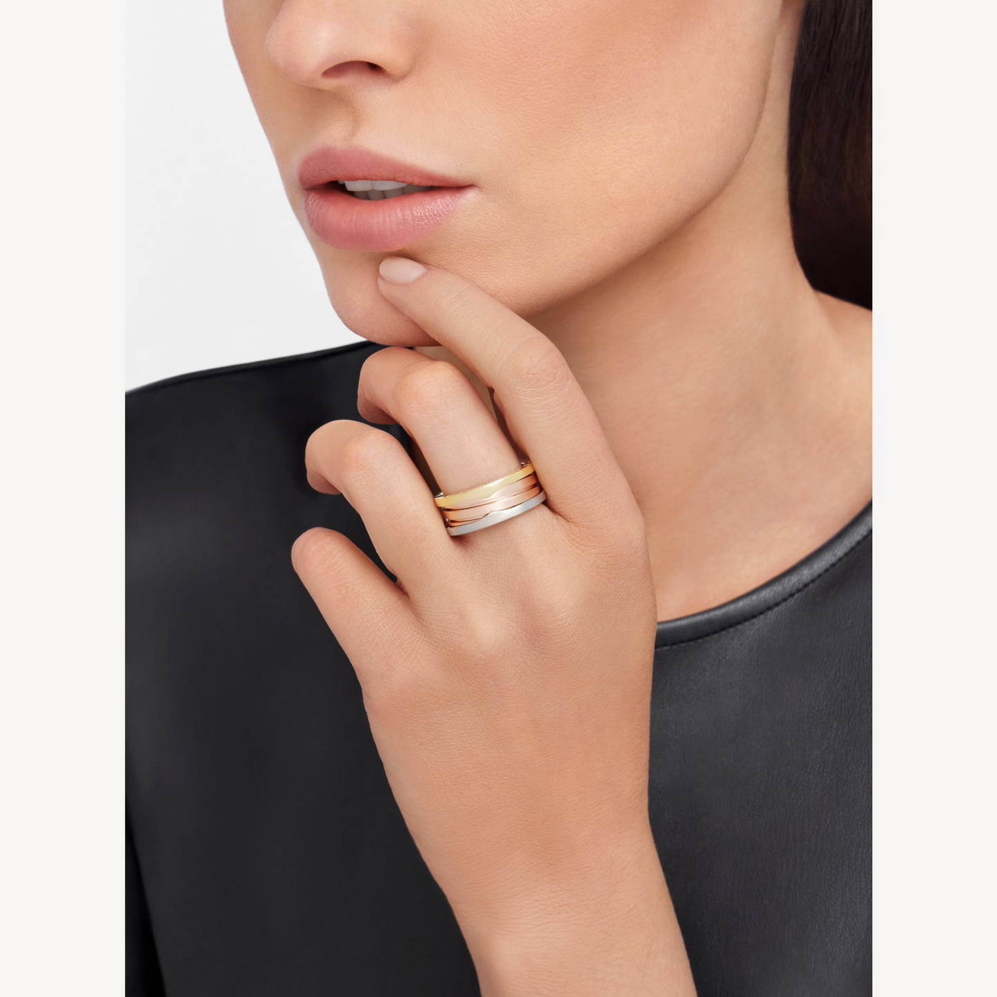 [✨ROSE✨]ZERO 1 THREE-BAND ROSE WHITE AND YELLOW RING