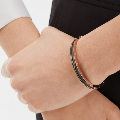 [✨ROSE✨]ZERO 1 PINK GOLD WITH MATTE BLACK CERAMIC BRACELET