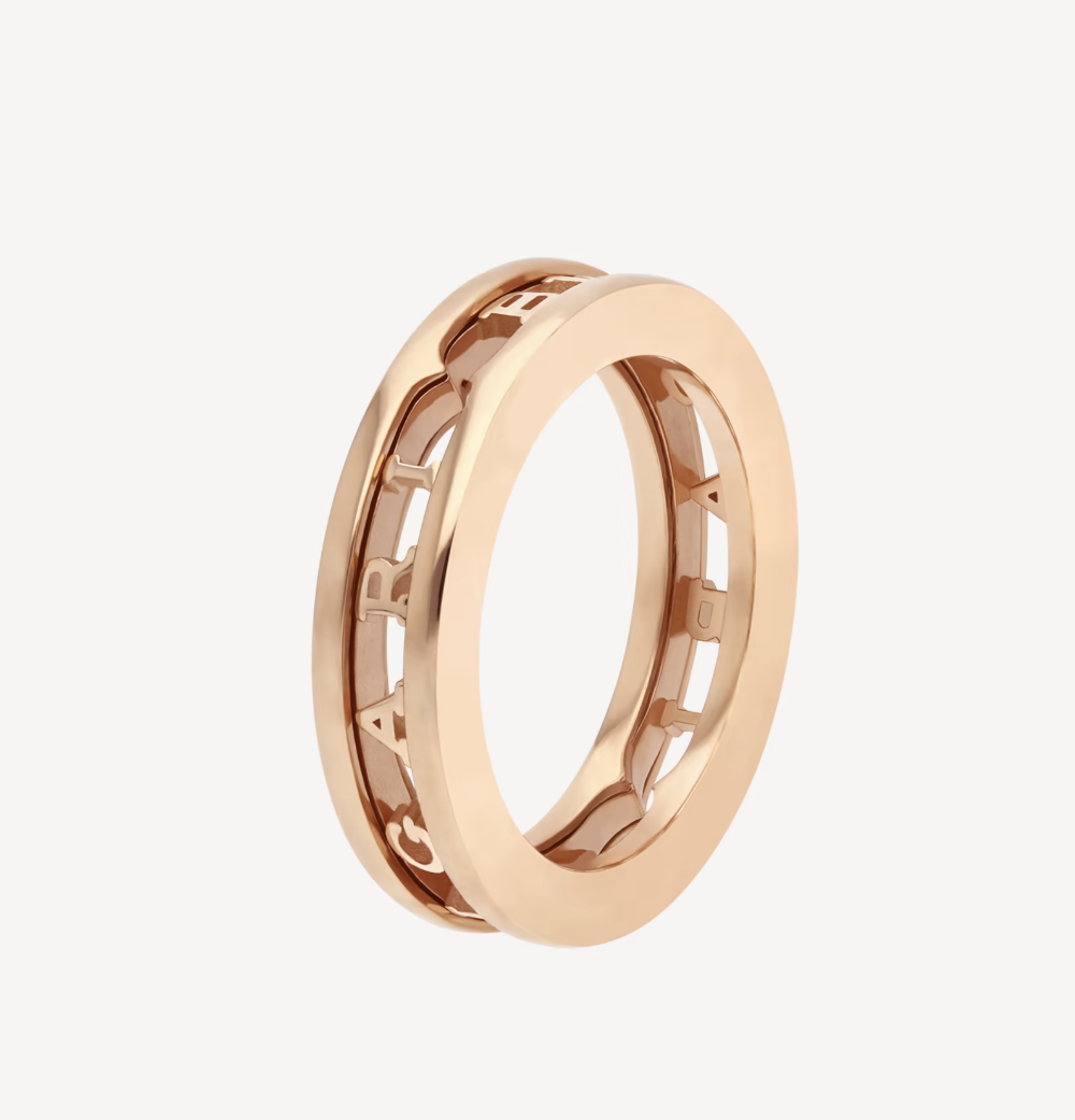 [✨ROSE✨]ZERO 1 ONE-BAND WITH OPENWORK LOGO SPIRAL RING