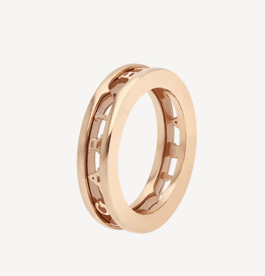 [✨ROSE✨]ZERO 1 ONE-BAND WITH OPENWORK LOGO SPIRAL RING