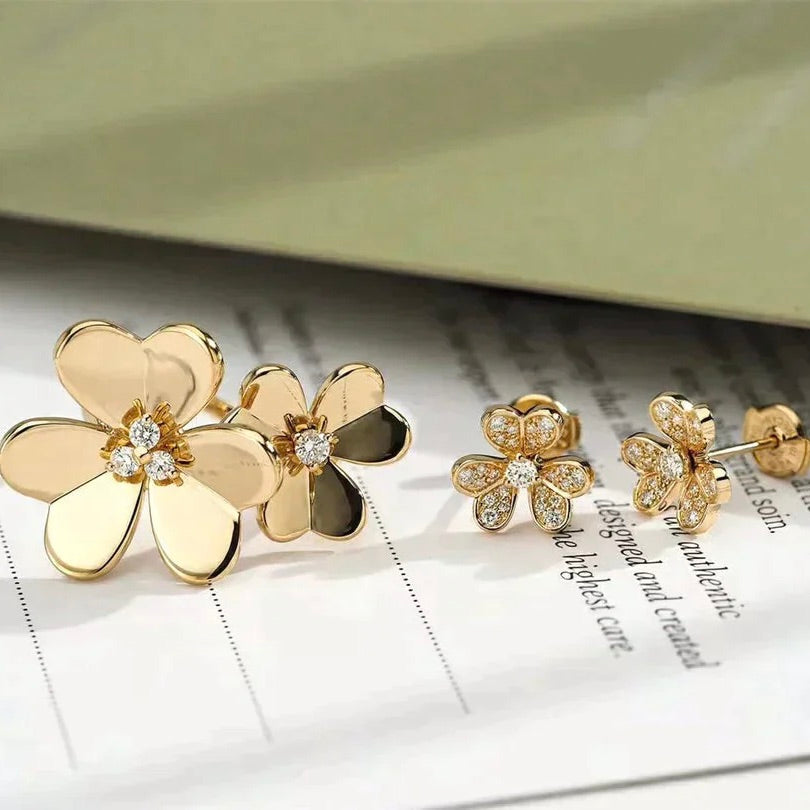 [✨ROSE✨]CLOVER COMOS GOLD DIAMOND RING