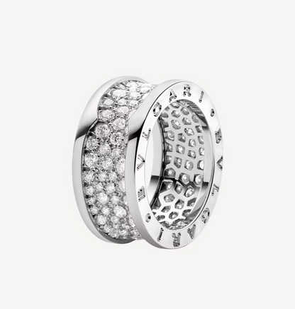 [✨ROSE✨]ZERO 1 WITH PAVED DIAMONDS ON THE SPIRAL RING