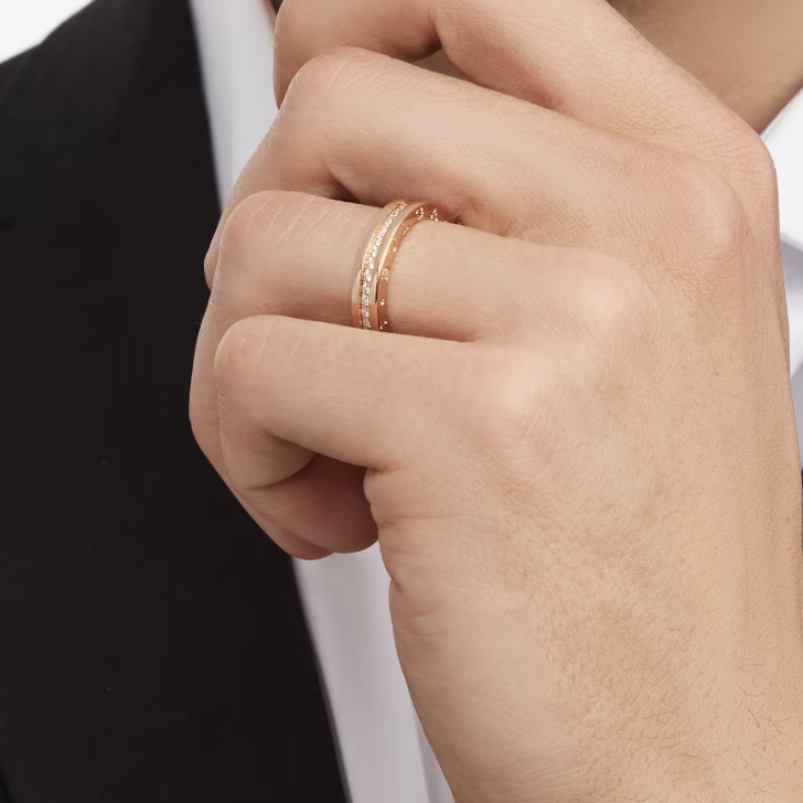 [✨ROSE✨]ZERO 1 ONE-BAND PAVED DIAMONDS ON THE SPIRAL RING
