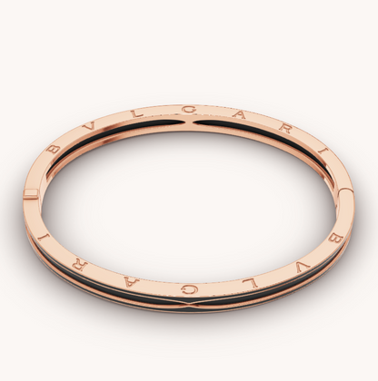 [✨ROSE✨]ZERO 1 PINK GOLD WITH MATTE BLACK CERAMIC BRACELET