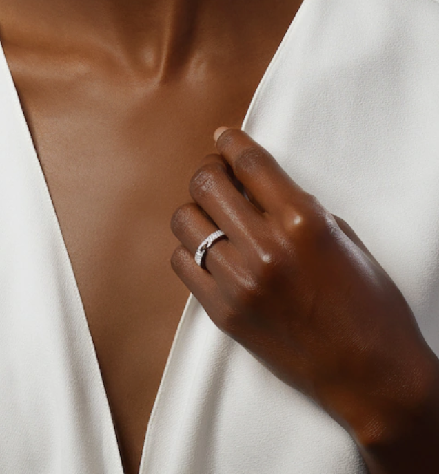 [✨ROSE✨]ALLIANCE LIENS VIDENCE PAVED DIAMOND 4MM RING