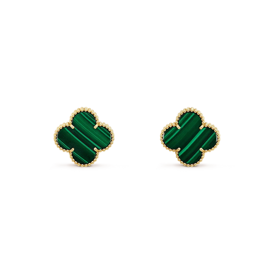 [✨ROSE✨]CLOVER MINI 9.5MM MALACHITE  EARRINGS
