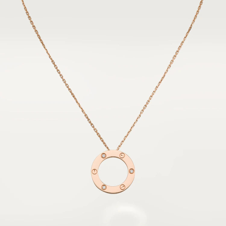 [✨ROSE✨]LOVE NECKLACE 16MM 3 DIAMONDS