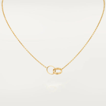 [✨ROSE✨]LOVE NECKLACE DOUBLE RING GOLD
