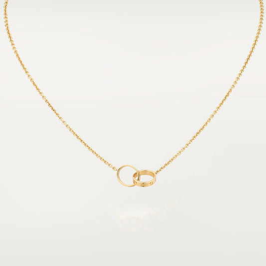 [✨ROSE✨]LOVE NECKLACE DOUBLE RING GOLD