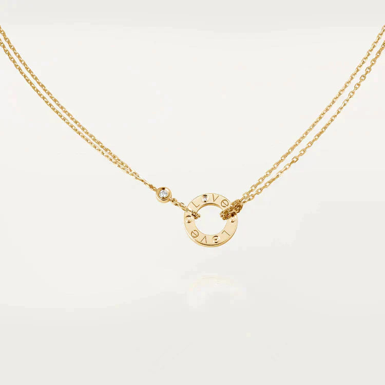 [✨ROSE✨]LOVE NECKLACE 16MM 2 DIAMONDS