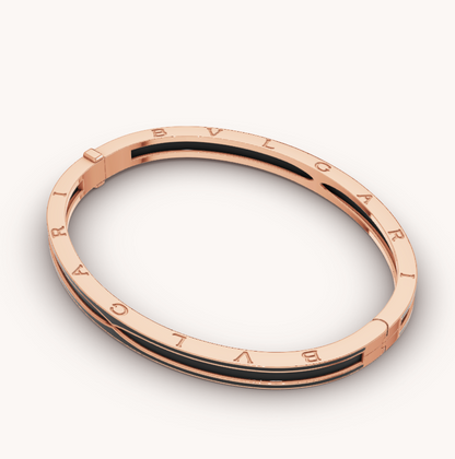 [✨ROSE✨]ZERO 1 PINK GOLD WITH MATTE BLACK CERAMIC BRACELET