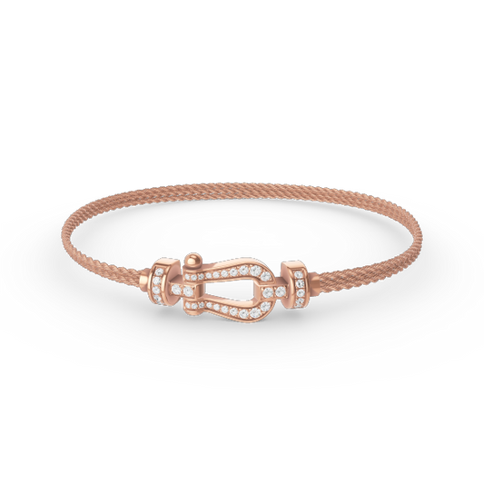 [✨ROSE✨]FORCE SMALL HORSESHOE  DIAMOND CHAIN ROPE BRACELET