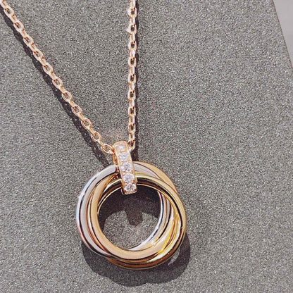 [✨ROSE✨]TRINITY NECKLACE GOLD  DIAMONDS