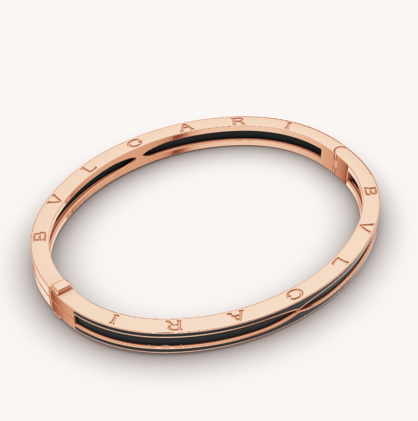 [✨ROSE✨]ZERO 1 PINK GOLD WITH MATTE BLACK CERAMIC BRACELET