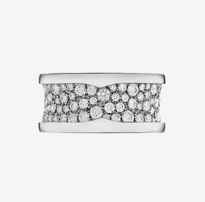 [✨ROSE✨]ZERO 1 WITH PAVED DIAMONDS ON THE SPIRAL RING