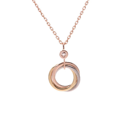 [✨ROSE✨]TRINITY SILVER GOLD PINK GOLD NECKLACE