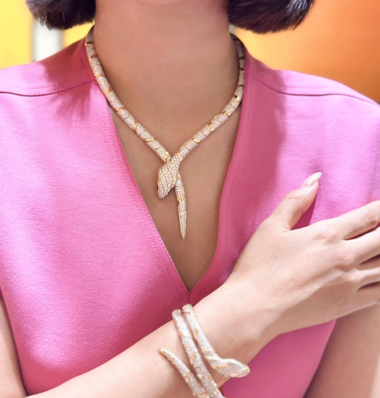 [✨ROSE✨ ]HAUTE COUTURE GOLD SERPENTI NECKLACE