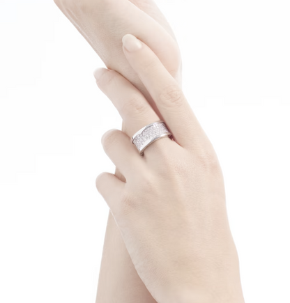 [✨ROSE✨]ZERO 1 WITH PAVED DIAMONDS ON THE SPIRAL RING