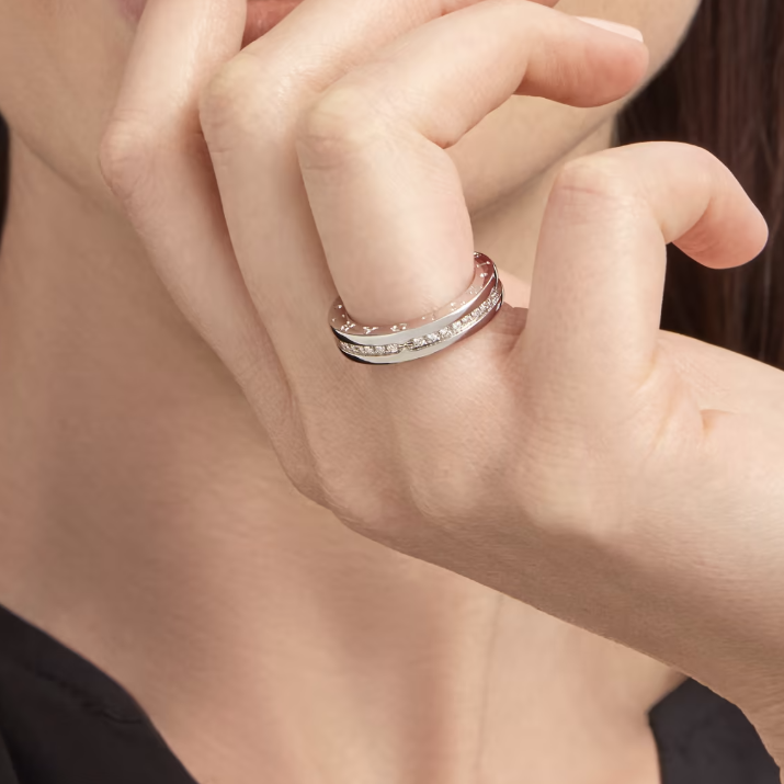 [✨ROSE✨]ZERO 1 ONE-BAND PAVED DIAMONDS ON THE SPIRAL RING