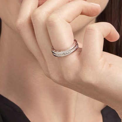 [✨ROSE✨]ZERO 1 ONE-BAND PAVED DIAMONDS ON THE SPIRAL RING