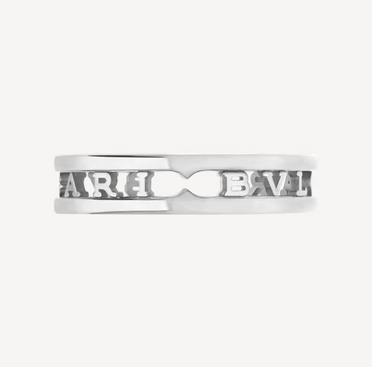 [✨ROSE✨]ZERO 1 ONE-BAND WITH OPENWORK LOGO SPIRAL RING