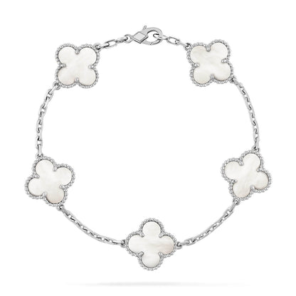 [✨ROSE✨]CLOVER SILVER MOP 5 MOTIF BRACELET