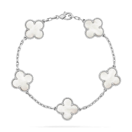[✨ROSE✨]CLOVER SILVER MOP 5 MOTIF BRACELET