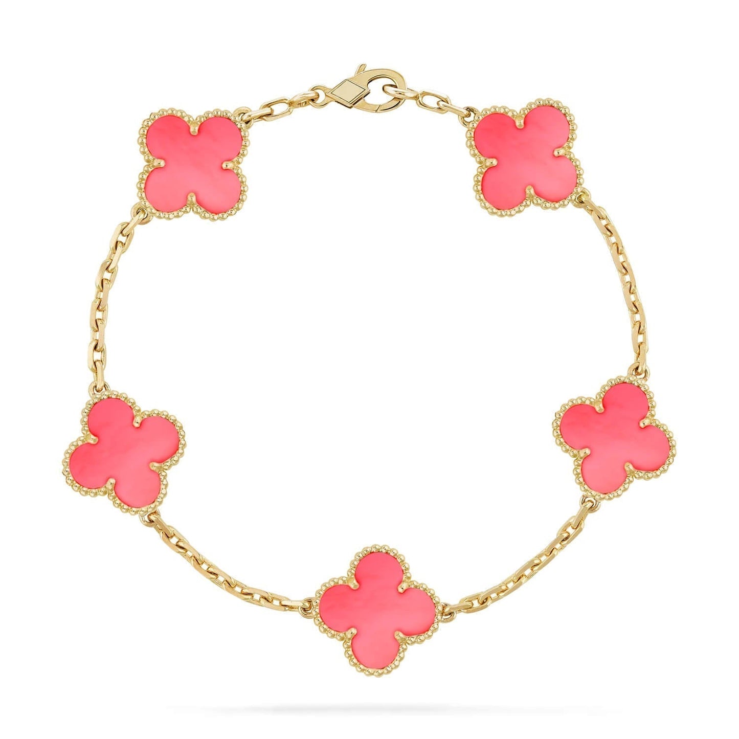 [✨ROSE✨]CLOVER 5 PINK MOP BRACELET