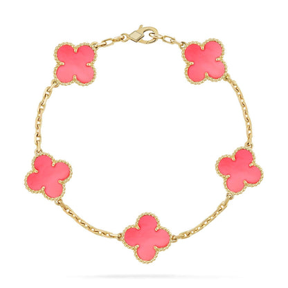 [✨ROSE✨]CLOVER 5 PINK MOP BRACELET