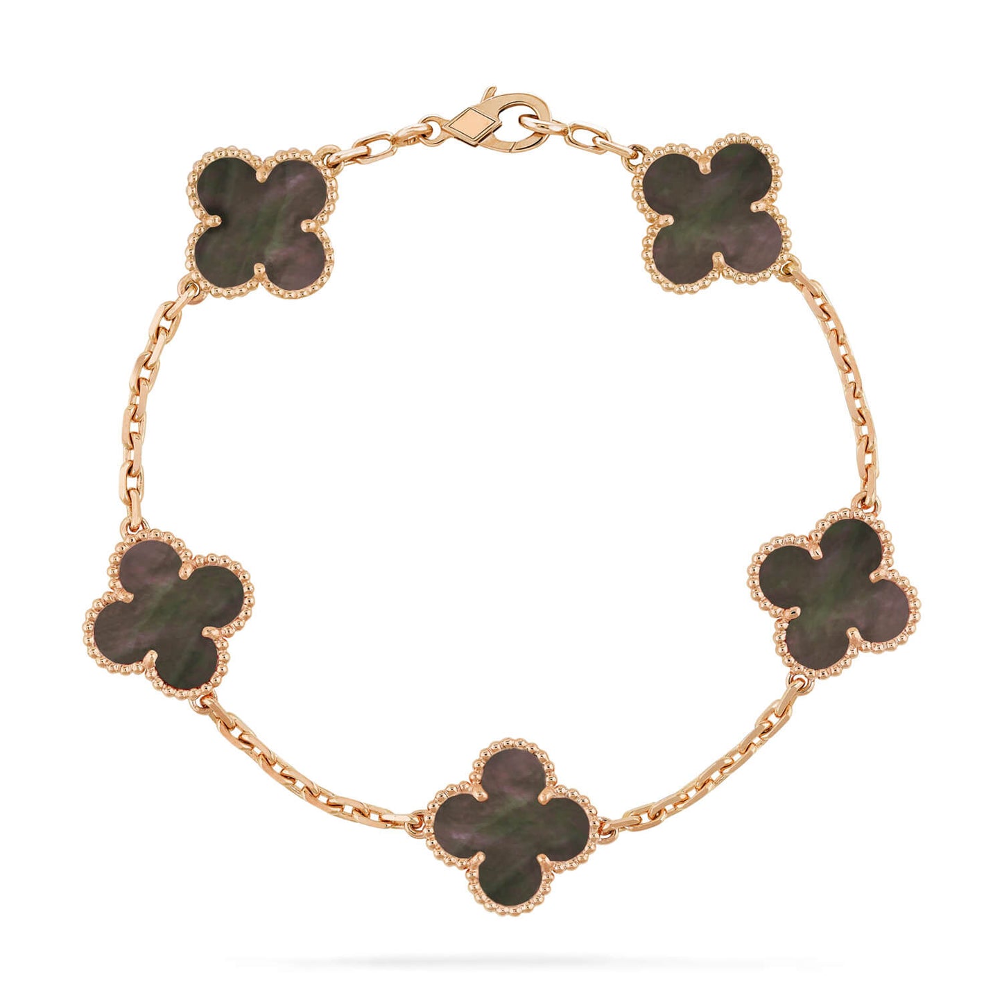 [✨ROSE✨]CLOVER 5 MOTIF GRAY MOP  BRACELET