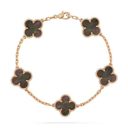 [✨ROSE✨]CLOVER 5 MOTIF GRAY MOP  BRACELET