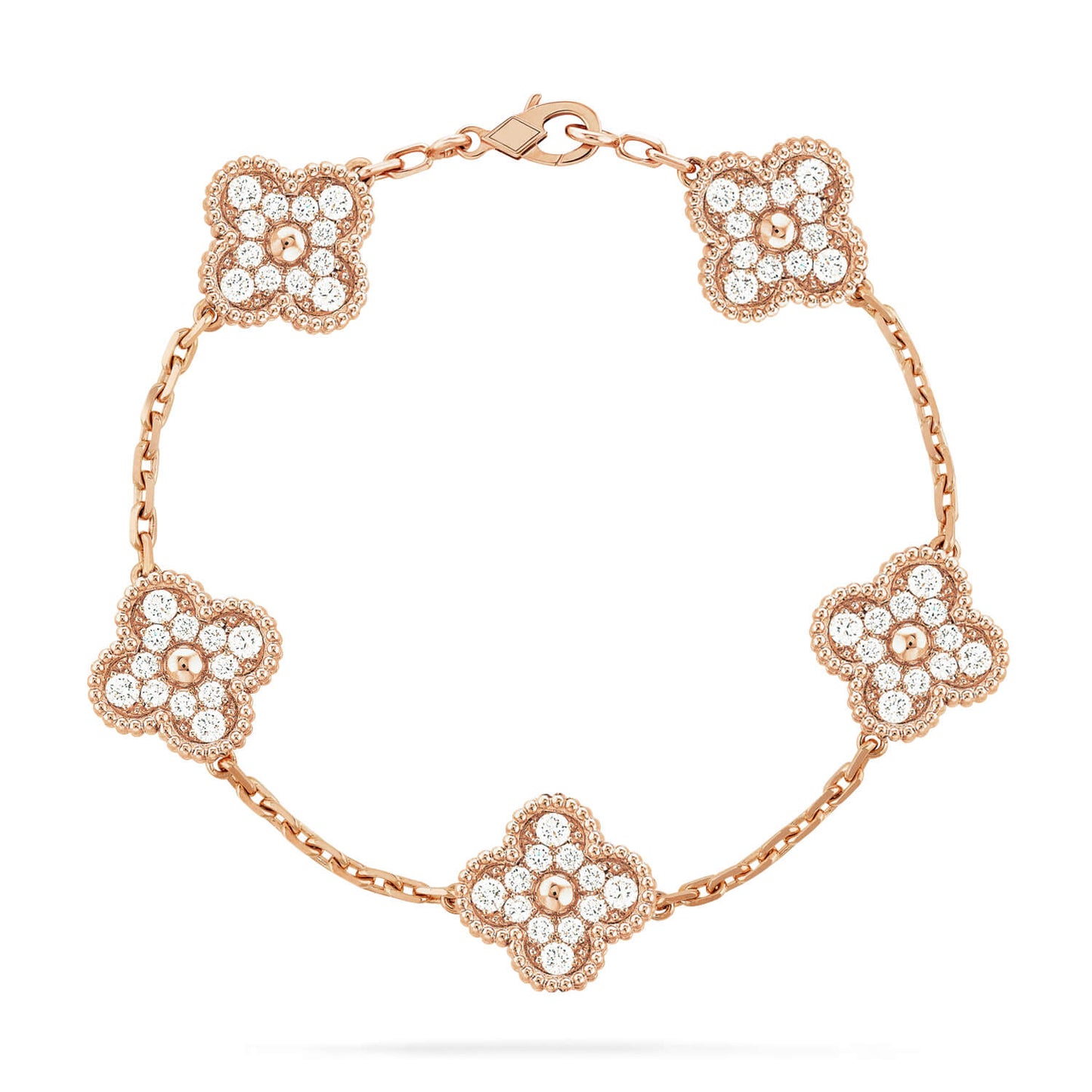 [✨ROSE✨]CLOVER 5 MOTIFS  FULL DIAMOND BRACELET
