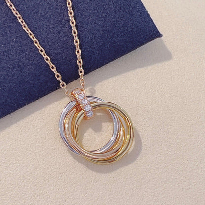 [✨ROSE✨]TRINITY NECKLACE GOLD  DIAMONDS