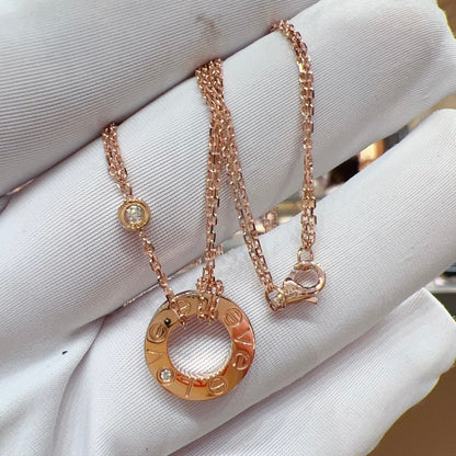 [✨ROSE✨]LOVE NECKLACE 16MM 2 DIAMONDS