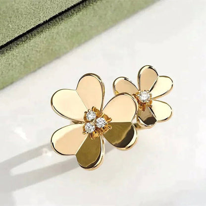 [✨ROSE✨]CLOVER COMOS GOLD DIAMOND RING