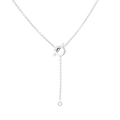 [✨ROSE✨]FINESSE SILVER DIAMOND NECKLACE