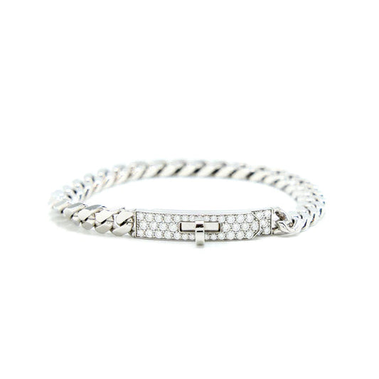 [✨ROSE✨]KELLY CHAIN SILVER DIAMOND BRACELET