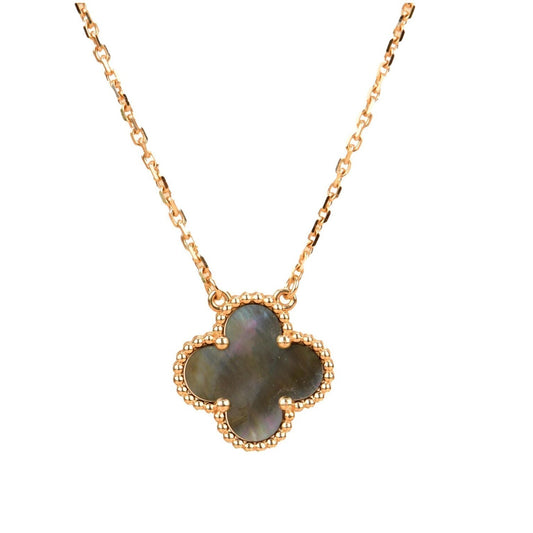 [✨ROSE✨]CLOVER 15MM  GRAY MOTHER OF PEARL NECKLACE