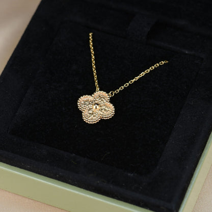 [✨ROSE✨]CLOVER 15MM  BRONZING NECKLACE